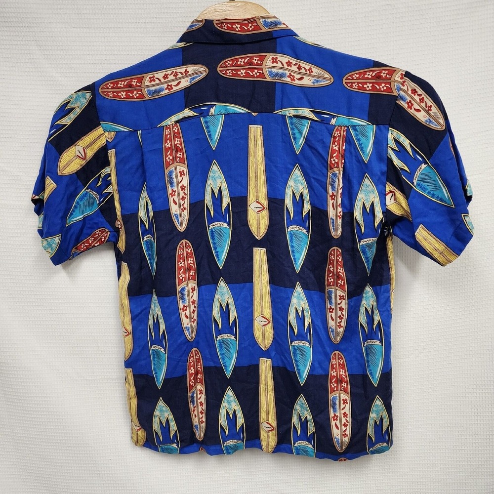 Pineapple Connection Mens Xl‎ Surf Boards Royal 6802 Blue Button Up Hawaiian - Picture 3 of 7